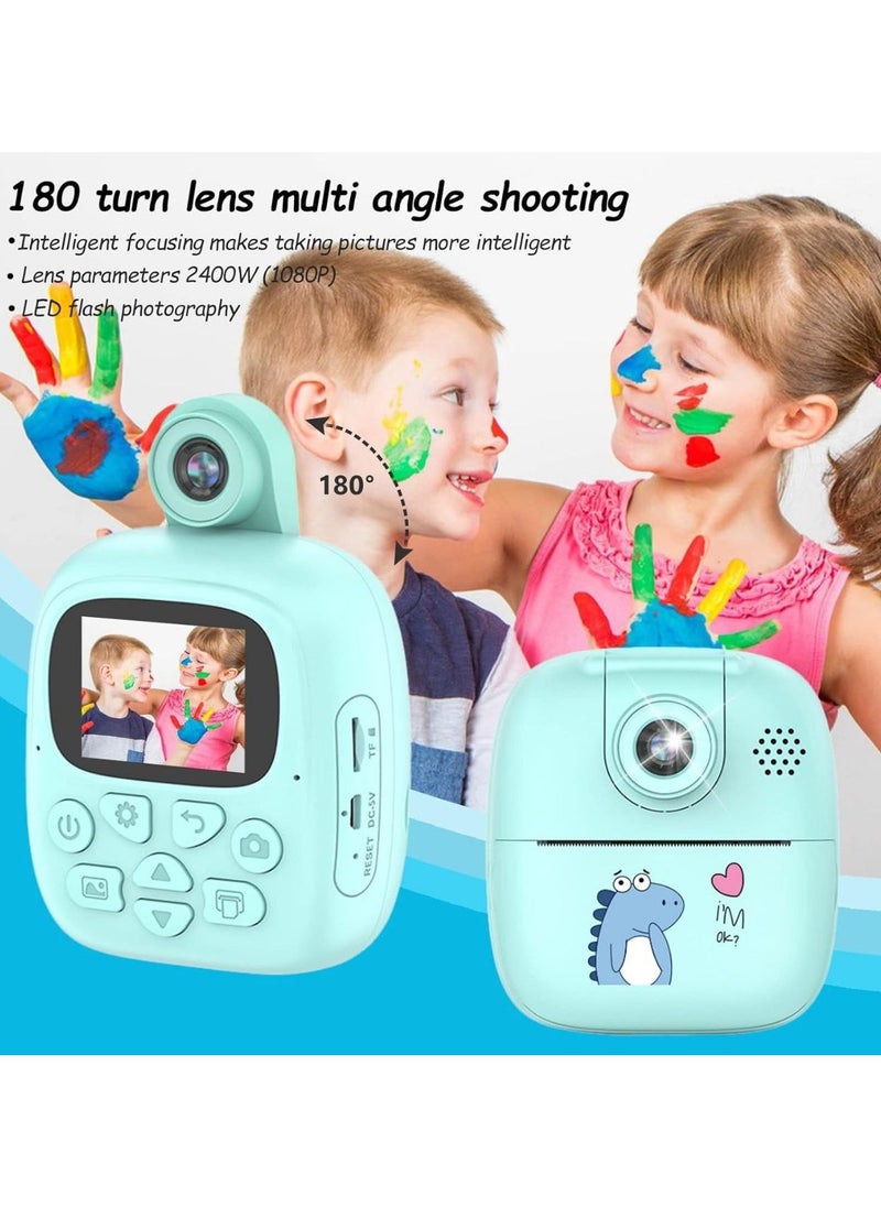 Generic Digital Children's Camera Selfie Children's Camera For Children Boys Girls Digital Camera 1080P HD Video Camera Digital Kids Camera With 32GB Card 2.0 Inch ISP Print Instant Camera  - Image 5
