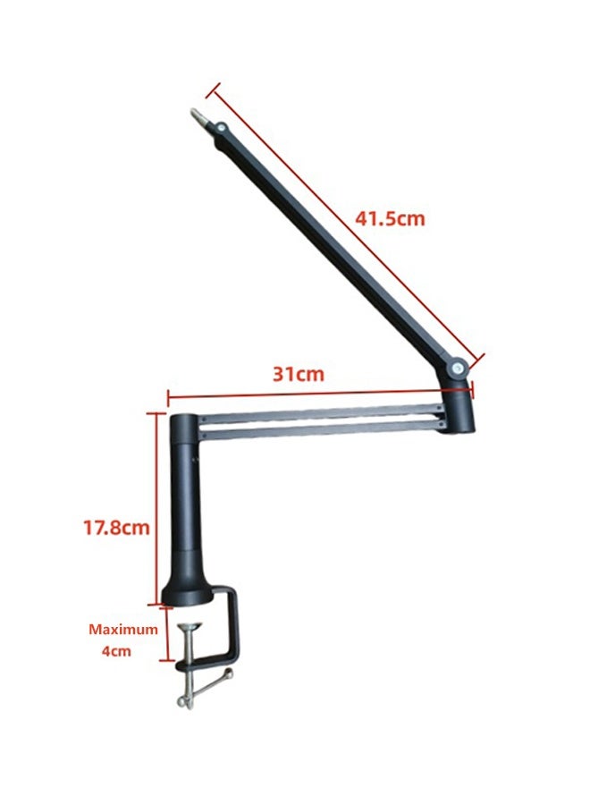 WALALLA Low Profile Microphone Boom Arm - 360° Rotatable & Foldable Design with 1.5kg Load Capacity, Heavy Duty Stand Compatible with Blue Yeti (Includes 3/8" to 5/8" Adapter) - Image 5