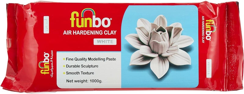 Funbo Air Hardening Clay 1000g - White - Image 1