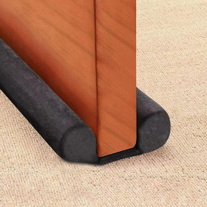 UNDER DOOR DRAFT STOPPER DOOR SWEEP NOISE BLOCKER WEATHER STRIPPING SIZE ADJUSTABLE 3036 GAP FILLER DOOR SEAL BLACK