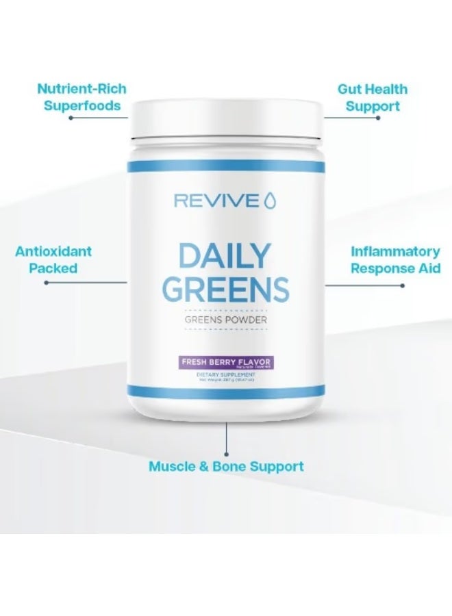 Revive Daily Greens Powder - Wheatgrass, Spirulina & Chlorella Superfood Blend for Energy, Vitality & General Wellness, Espresso Flavor, 510g - Image 3