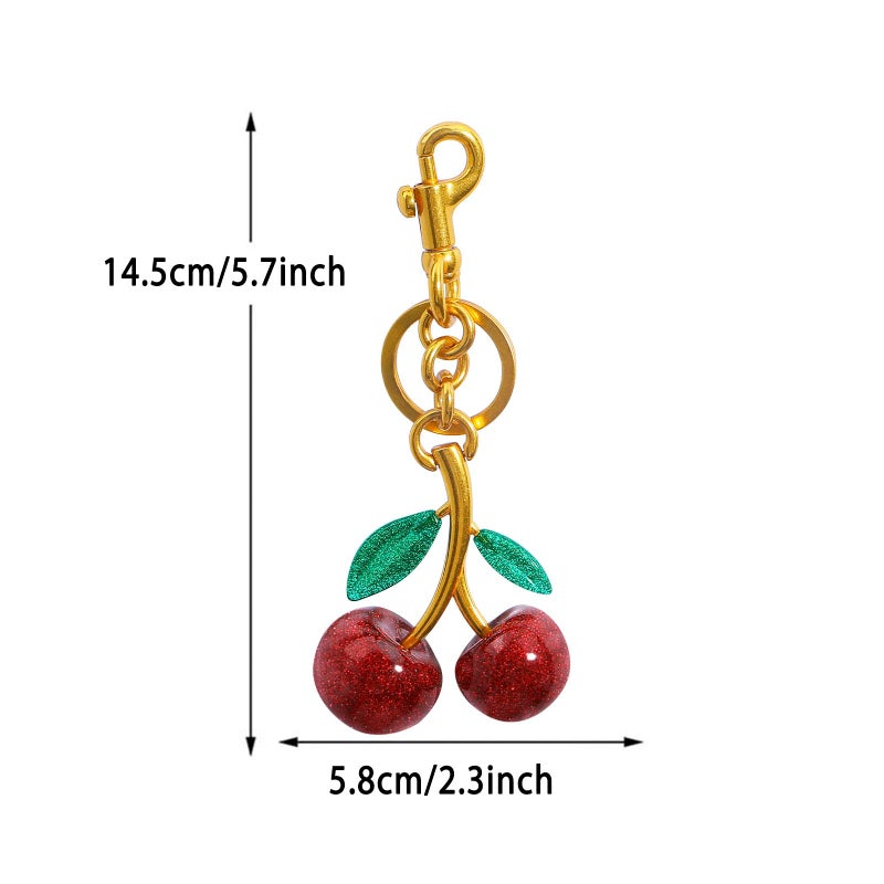 FASTFAIRY Keychain Cherry Bag Charms Purse: Key Chains Women Cute - Car keyrings leather handbags - Valentines Day Gifts - Image 3