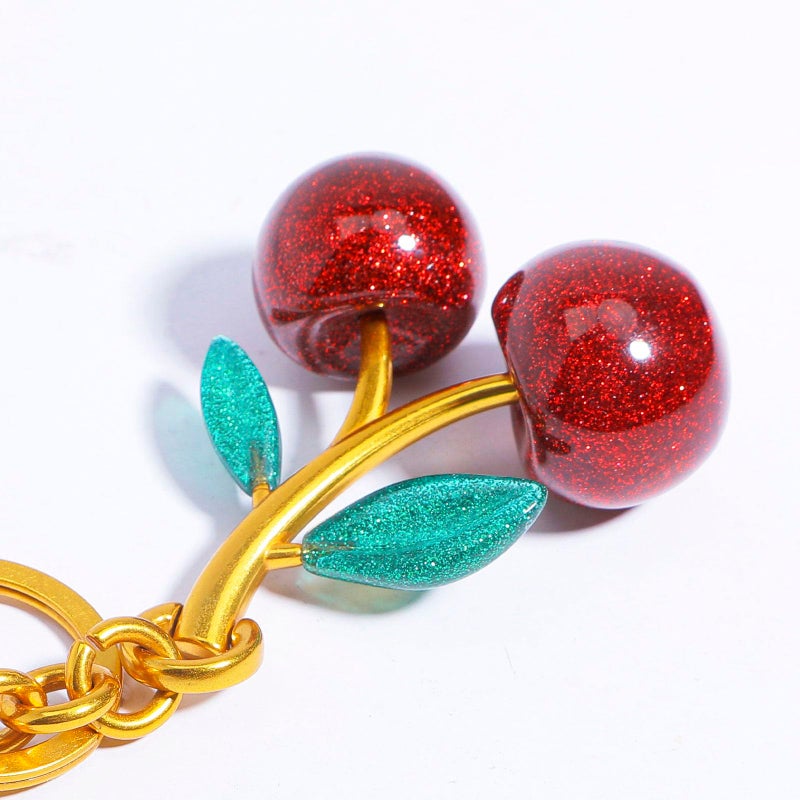 FASTFAIRY Keychain Cherry Bag Charms Purse: Key Chains Women Cute - Car keyrings leather handbags - Valentines Day Gifts - Image 2
