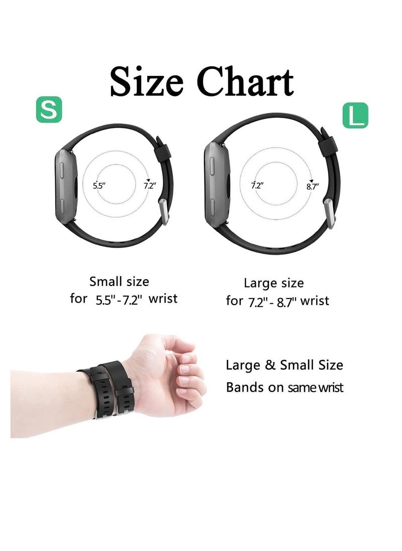 Excefore - Strap Compatible With Fitbit Versa/Versa 2/Fitbit Versa Lite. It Is Suitable For Ladies And Men. Classic Soft Silicone Sports Strap. Adjustable Wrist Strap (2 Straps, Black And Blue) - Image 1