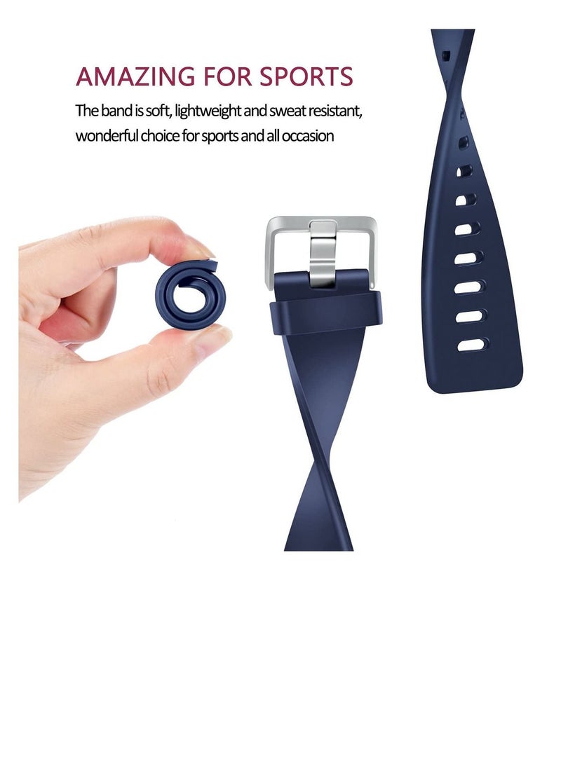 Excefore - Strap Compatible With Fitbit Versa/Versa 2/Fitbit Versa Lite. It Is Suitable For Ladies And Men. Classic Soft Silicone Sports Strap. Adjustable Wrist Strap (2 Straps, Black And Blue) - Image 1