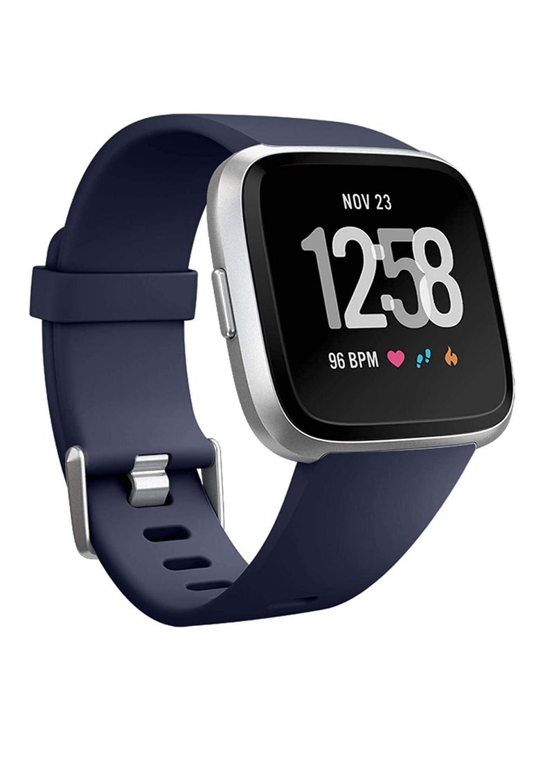 Excefore - Strap Compatible With Fitbit Versa/Versa 2/Fitbit Versa Lite. It Is Suitable For Ladies And Men. Classic Soft Silicone Sports Strap. Adjustable Wrist Strap (2 Straps, Black And Blue) - Image 1