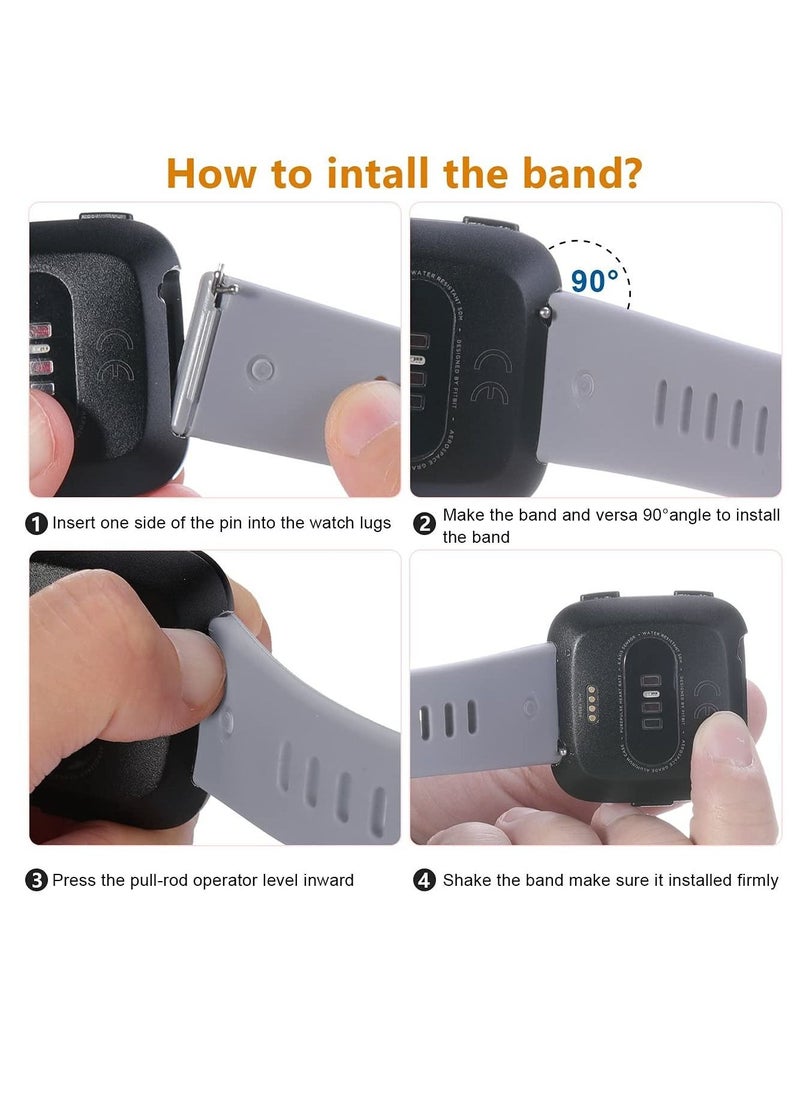 Excefore - Strap Compatible With Fitbit Versa/Versa 2/Fitbit Versa Lite. It Is Suitable For Ladies And Men. Classic Soft Silicone Sports Strap. Adjustable Wrist Strap (2 Straps, Black And Blue) - Image 1