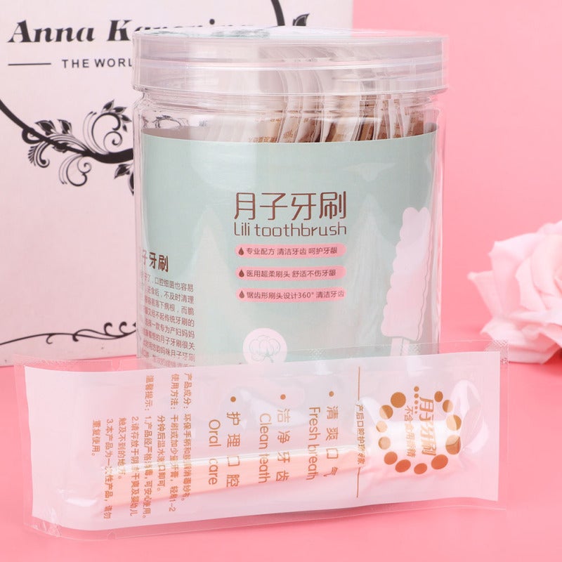 Disposable Bamboo Toothbrush with Medical Soft Gauze Head - Mint Vitamin C Salt Infused Non-Slip Handle for Pregnant Women Elderly Travel Home Oral Care - Image 2