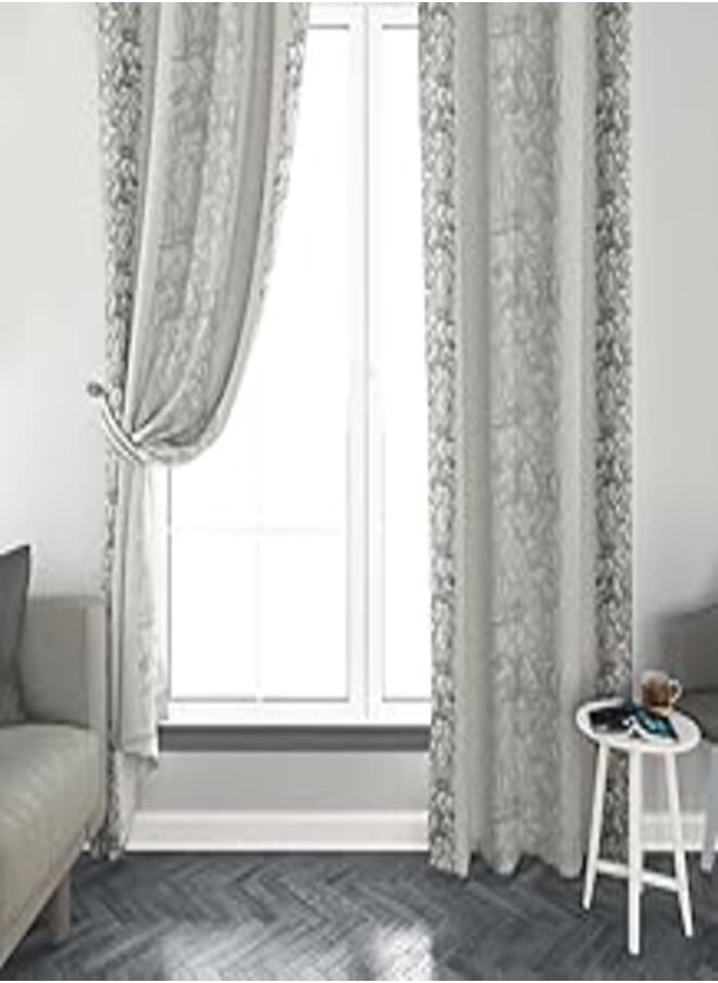 Shatta Fabrics and Curtains Shatta Printed Arabic Calligraphy Curtain 19 Stripe One Side 