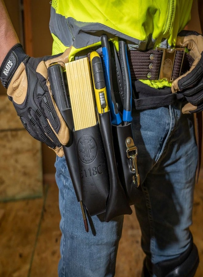 Klein Tools 5118C Tool Pouch, 4 Pocket Multi Tool Holder with Plier, Ruler, and Screwdriver Holder - Image 2