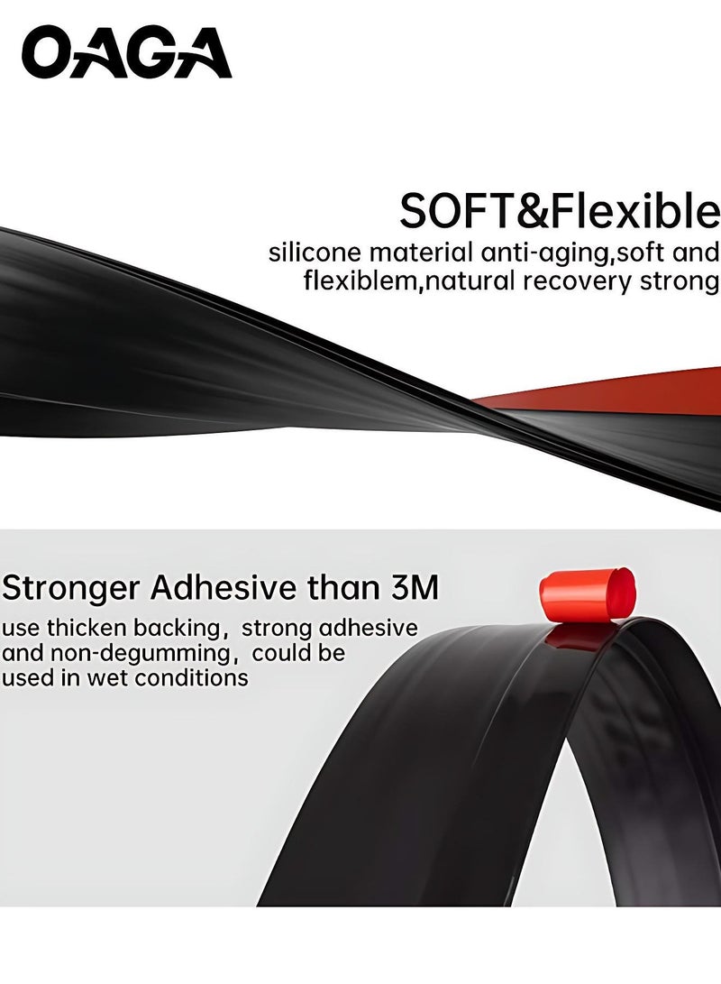 أوجا مانع تيار الهواء للباب، طول 200 سم، عازل للباب من الأسفل، حاجز تيار للباب الداخلي والخارجي، مانع غبار وعازل ضوضاء وعازل للطقس (أسود) - Image 3