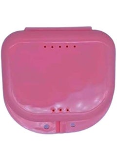 Generic Orthodontic Retainer Case, Denture Case, Dental Aligner Box Food-grade Material Anti-scratch Oral Supplies Mouth Guard Brace Teeth Mouth Tray Retainer Case for Teeth Pink  - Image 1