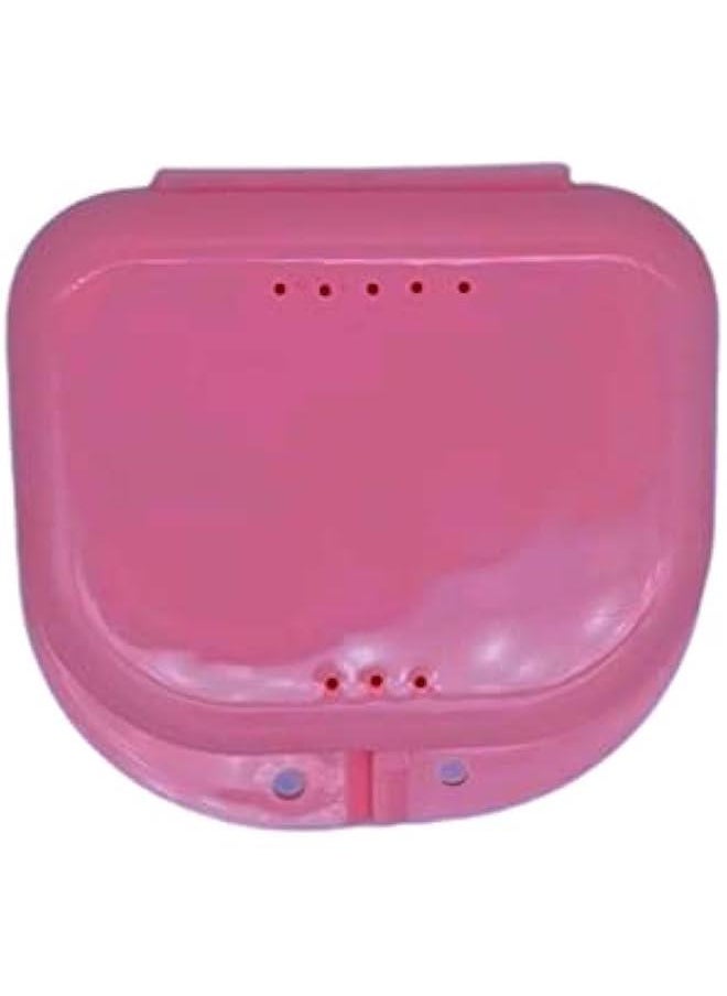 Generic Orthodontic Retainer Case, Denture Case, Dental Aligner Box Food-grade Material Anti-scratch Oral Supplies Mouth Guard Brace Teeth Mouth Tray Retainer Case for Teeth Pink  - Image 1