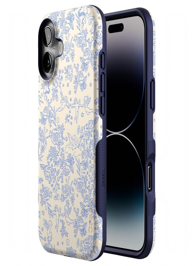 Casely iPhone 16 Case | Cupid's Canvas | Periwinkle Floral | Compatible with MagSafe | Bold Protective Design - Image 2