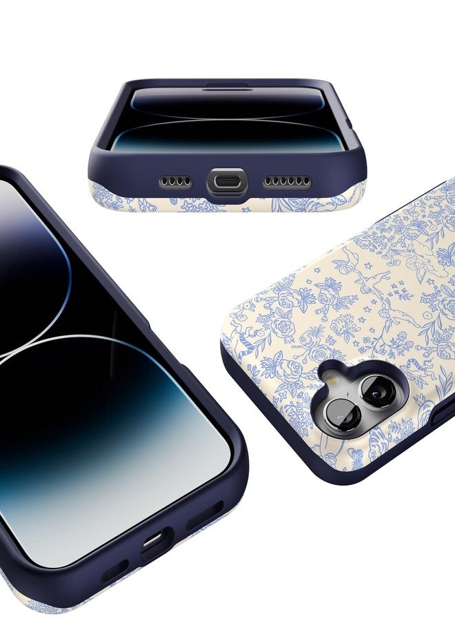 Casely iPhone 16 Case | Cupid's Canvas | Periwinkle Floral | Compatible with MagSafe | Bold Protective Design - Image 3