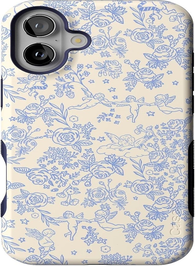 Casely iPhone 16 Case | Cupid's Canvas | Periwinkle Floral | Compatible with MagSafe | Bold Protective Design - Image 1