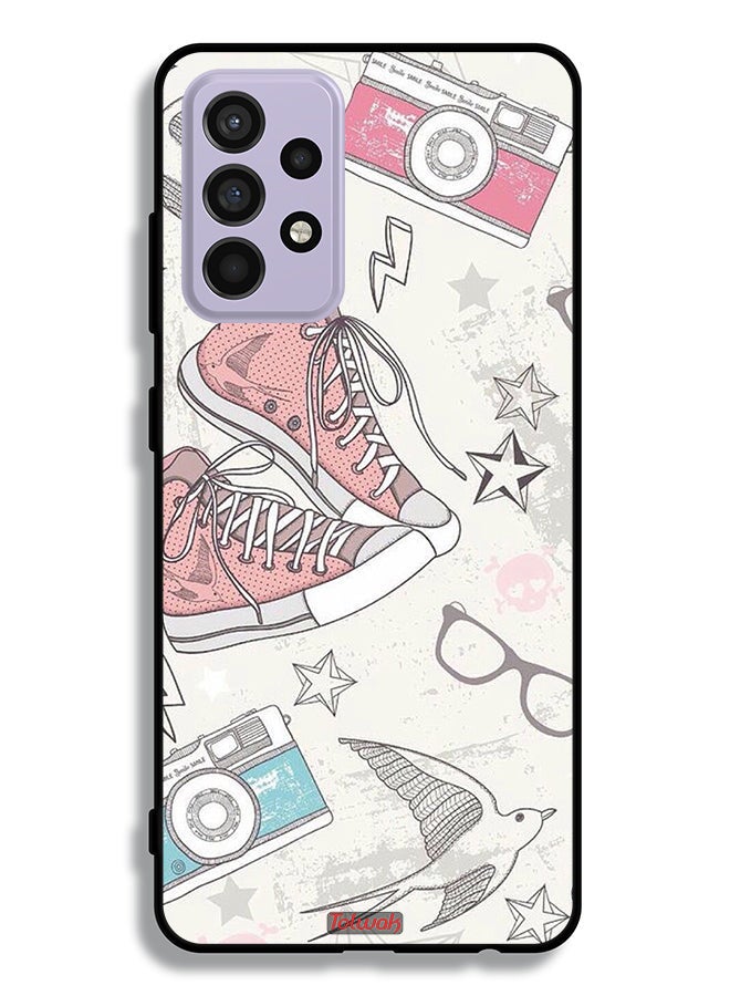 Tolwak Samsung Galaxy A52s 5G Protective Case Cover Canva Shoes And Camera Art - Image 1