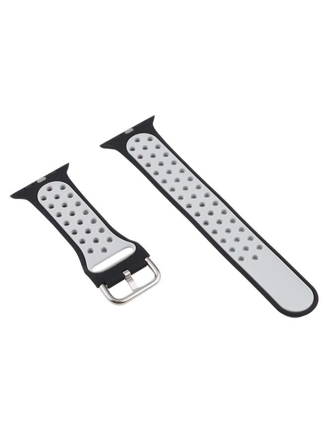 erorex Silicone Watch Band + Protective Case With Screen Protector Set For Apple Watch Series 6 & Se & 5 & 4 40Mm(Black Colorful) - Image 3