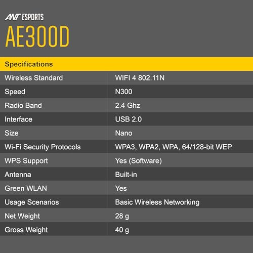 Ant Esports AE300D 300mbps Wi-Fi + DVR USB 2.0 Mini Dongle for Desktop Laptop PC I 2.4Ghz I WiFi 4 802.11N - Image 3