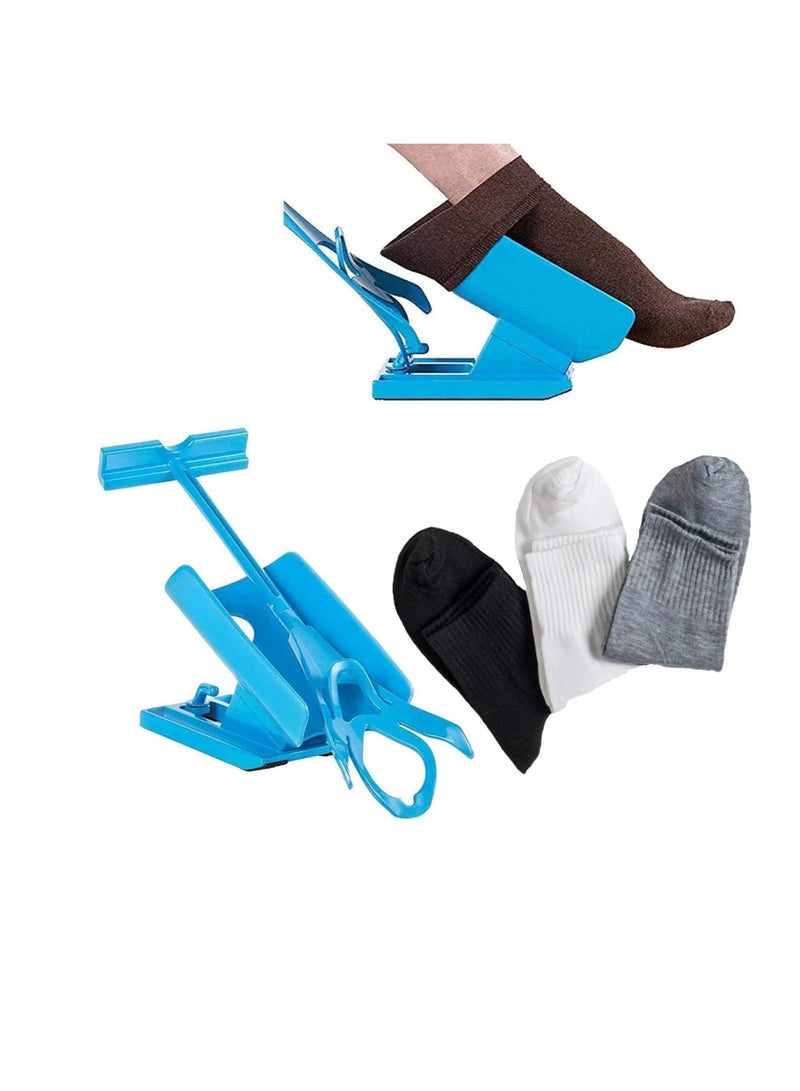 general Sock putter, sock putting aid, putting on and taking off aid, with 3 pairs of socks, sock putting on and taking off aid - Image 1