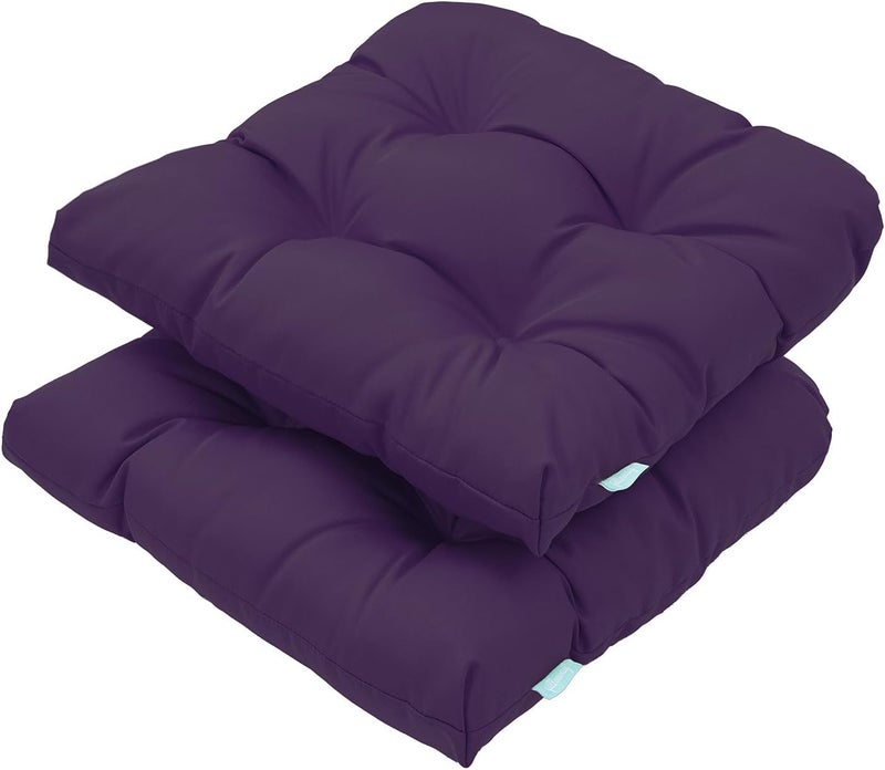 QILLOWAY Outdoor Patio Wicker Seat Cushions Group Loveseat/Two U-Shape/Two Lumbar Pillows for Patio Furniture,Wicker Loveseat,Bench,Porch,Settee of 5 (Purple) - Image 5