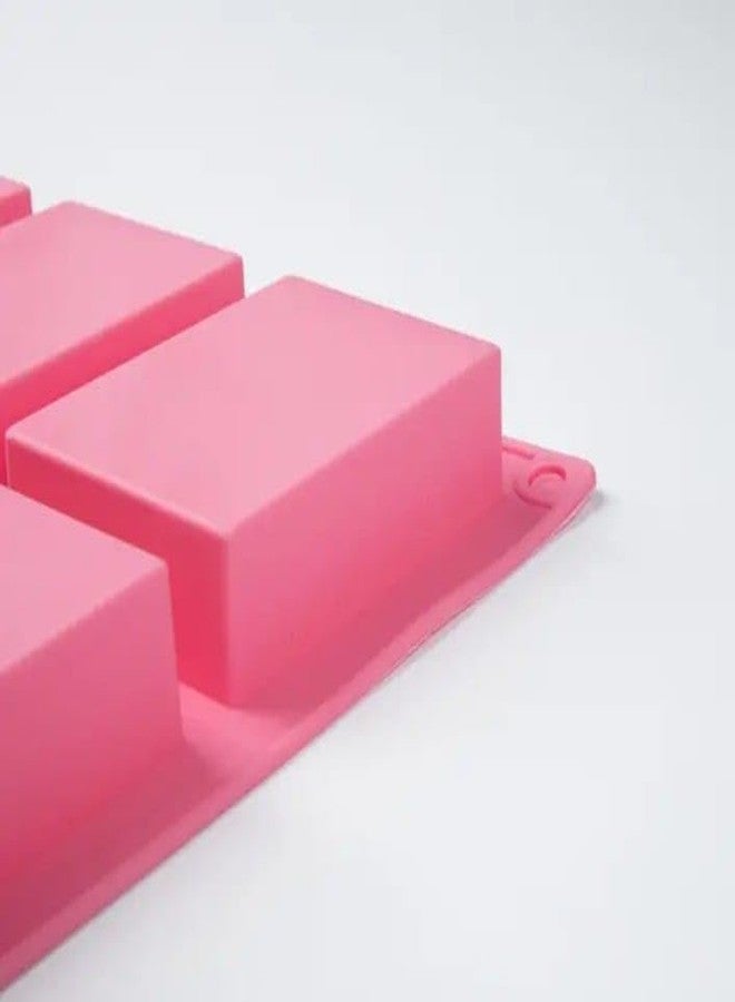 TP Incorp Rectangle Silicone Soap Mold, 6 Cavities, Multi-Purpose Baking Mould for Cake, Chocolate, Ice Cubes, Pink - Image 3