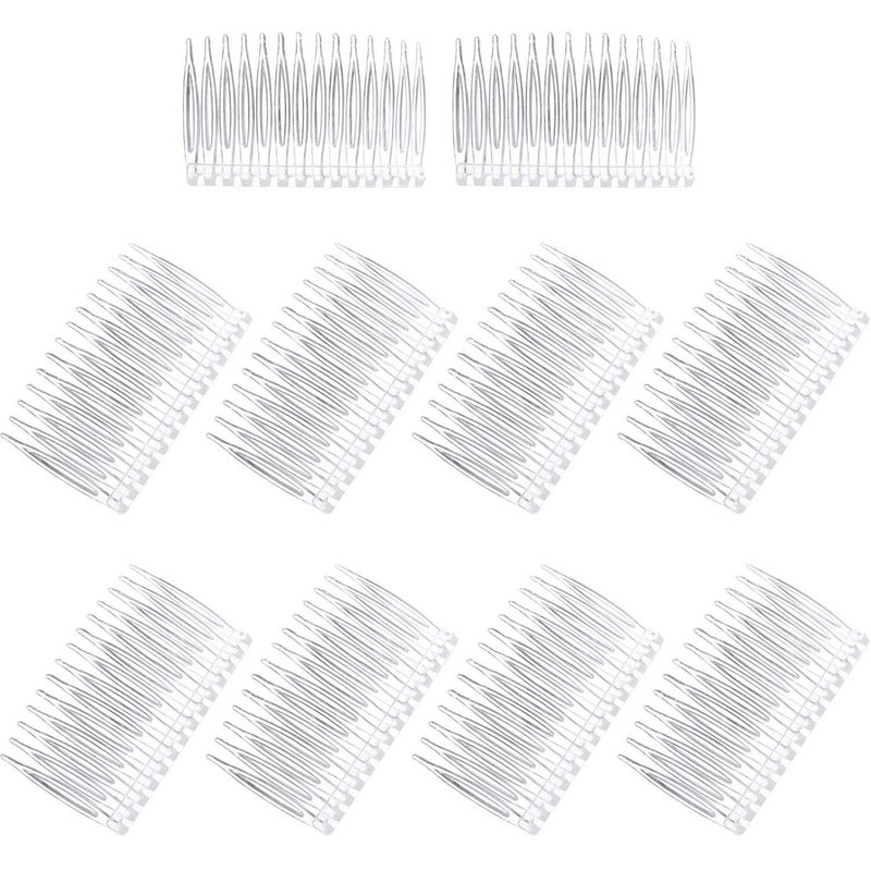 Pangda 10Piece Clear Hair Combs  Womens Plastic Bridal Wedding Veil Combs for Fine Hair Styling Accessories