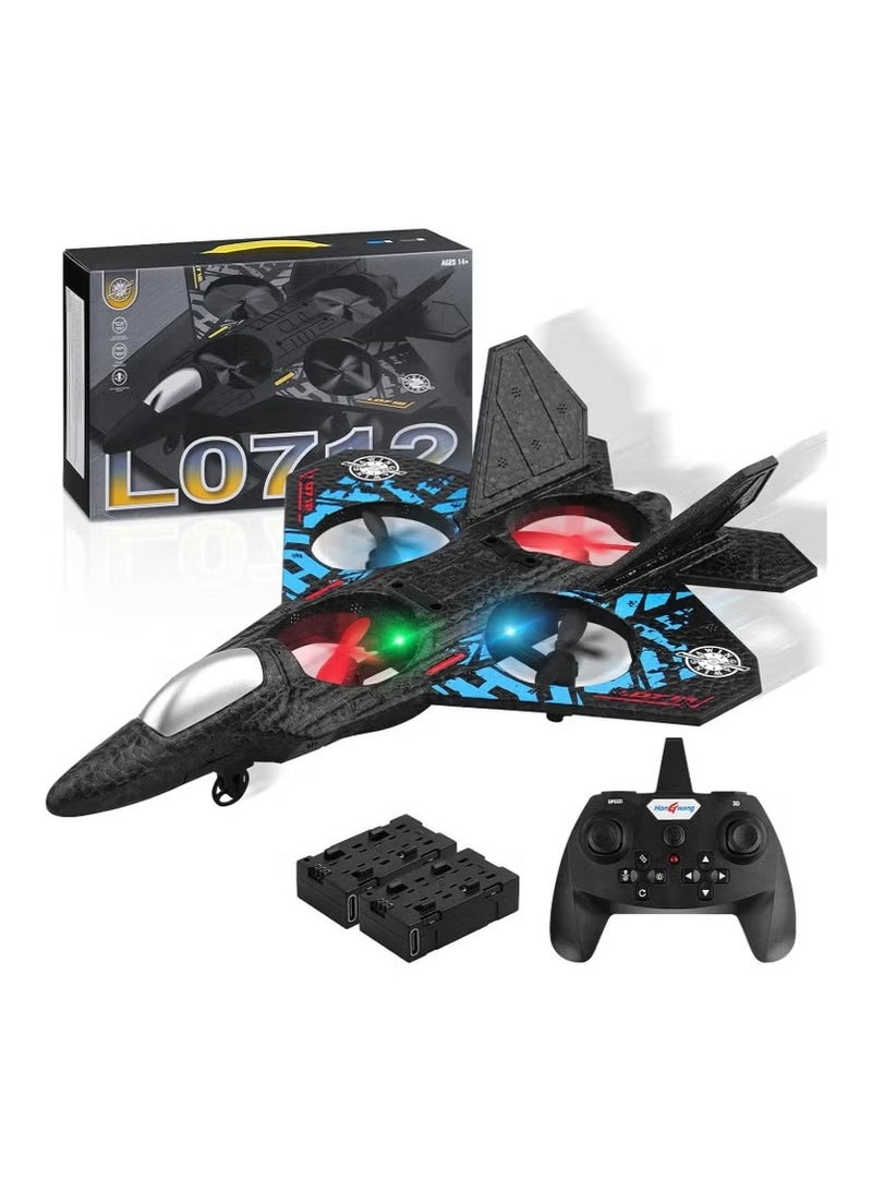 RC Aeroplane 2.4GHz Remote Controlled Aeroplane L0712 Quadcopter Floating Fighter Plane RC Aeroplane RTF for Beginners, Children and Adults, APlane Toy with Coloured Lights USB Charging  - Image 1