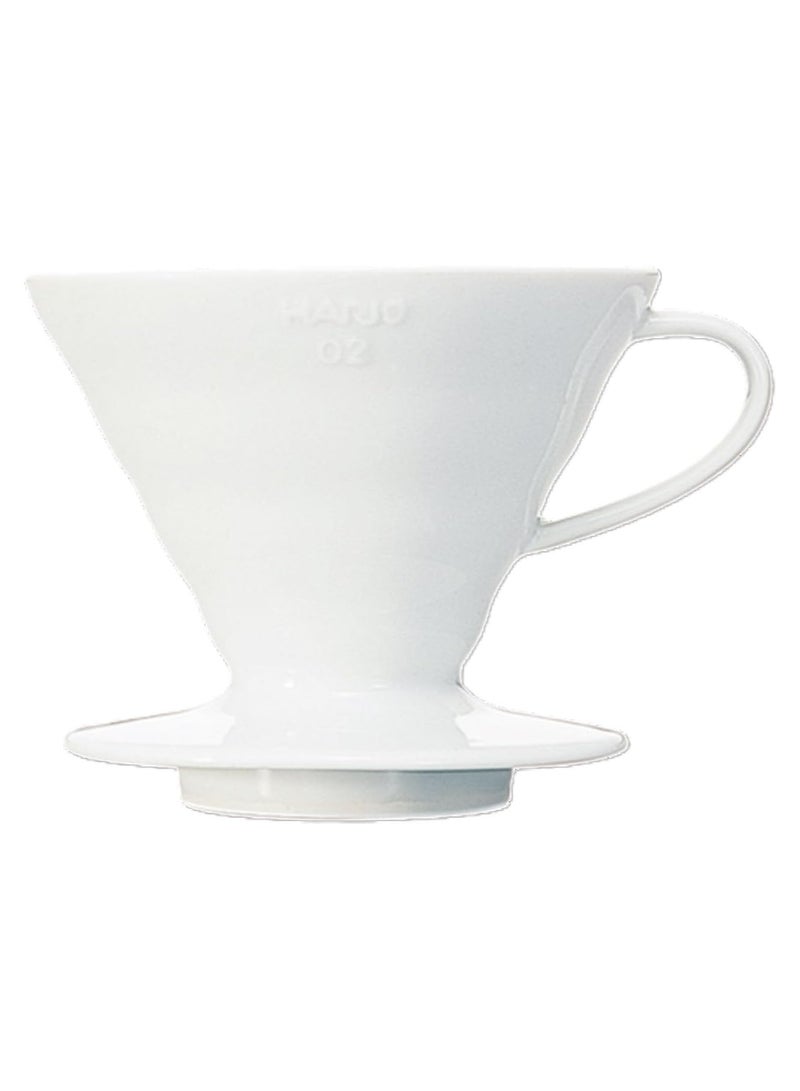 Hario V60 Ceramic Coffee Dripper, Size 02, White - Image 1
