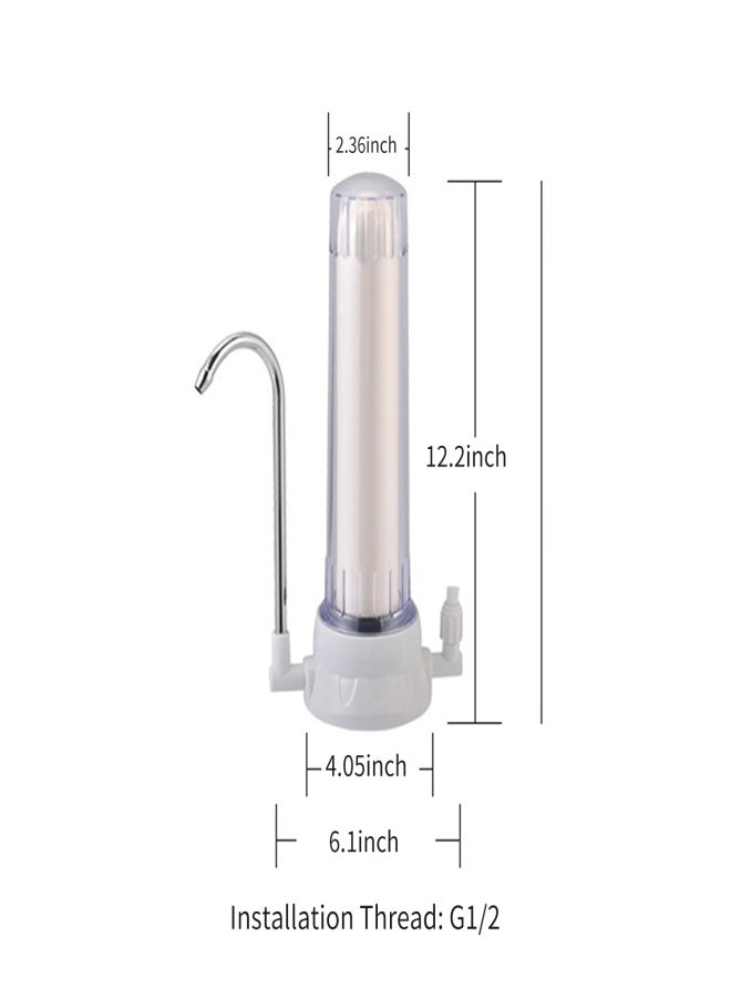 Countertop Water Filter Faucet Water Filter with Ceramic Cartridge Water Tap Filtration System for Hard Water Reduces Lead Fluoride Chlorine Easy Installation Water Purifier for Home Kitchen Bathroom - Image 4
