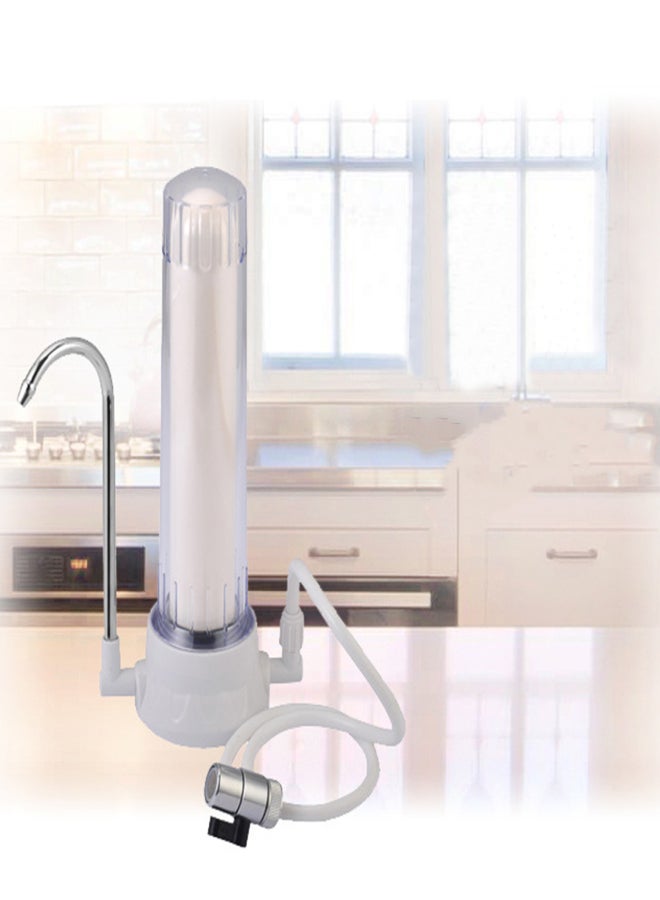 Countertop Water Filter Faucet Water Filter with Ceramic Cartridge Water Tap Filtration System for Hard Water Reduces Lead Fluoride Chlorine Easy Installation Water Purifier for Home Kitchen Bathroom - Image 5