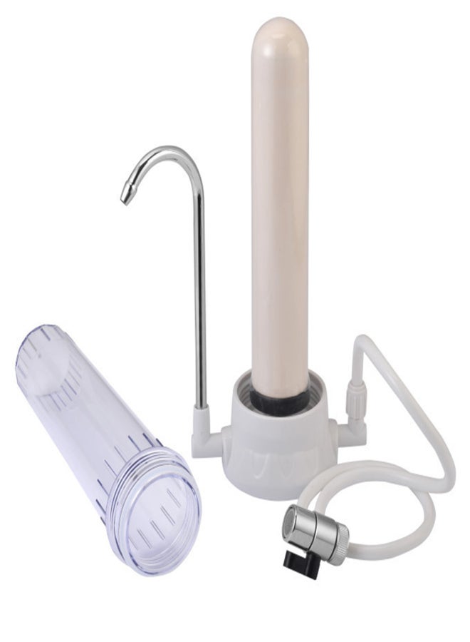 Countertop Water Filter Faucet Water Filter with Ceramic Cartridge Water Tap Filtration System for Hard Water Reduces Lead Fluoride Chlorine Easy Installation Water Purifier for Home Kitchen Bathroom - Image 1