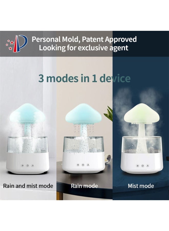 LIXES Raining Cloud Night Light with White Noise Remote Control Adapter Desk Fountain Bedroom Living Room for Sleeping Relaxing Gifts for Kids Boys Girls Men Women Birthday Holiday - Image 2