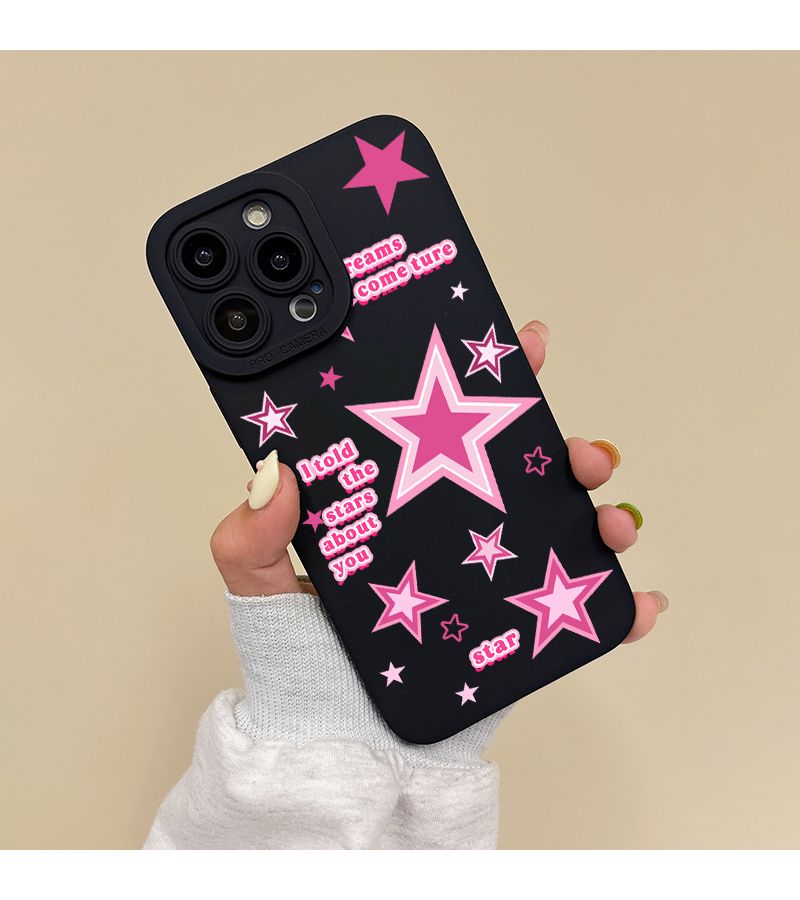 حافظة هاتف مقاومة للصدمات بتصميم النجوم لهاتف iPhone X XS - اللون الأسود - Image 1