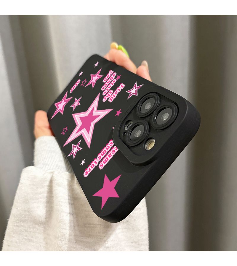حافظة هاتف مقاومة للصدمات بتصميم النجوم لهاتف iPhone X XS - اللون الأسود - Image 3