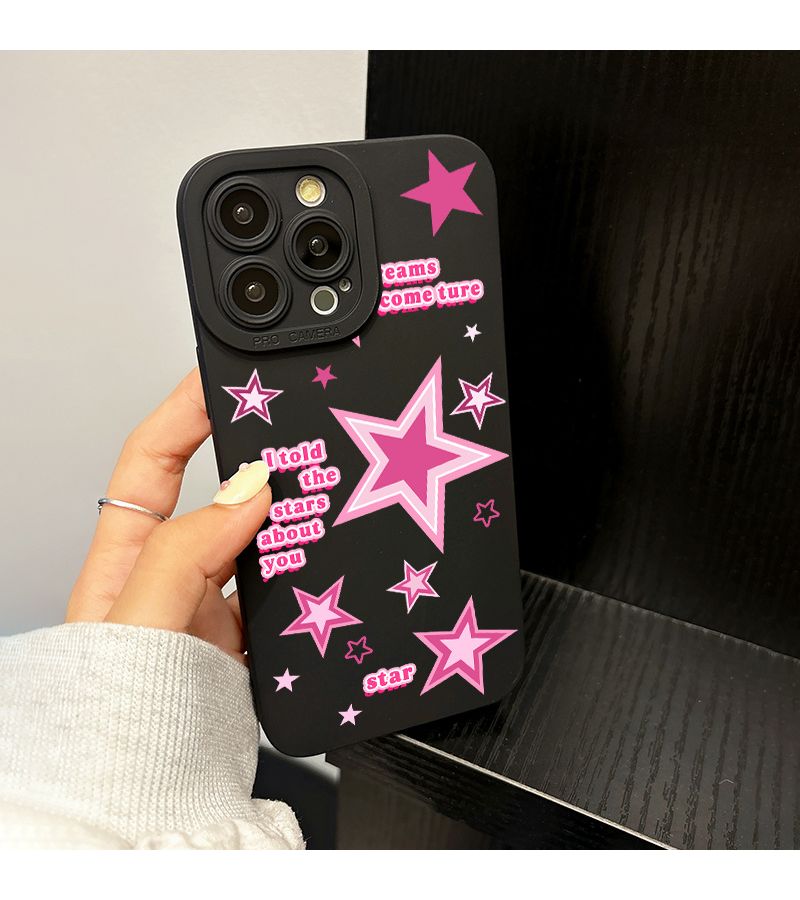 حافظة هاتف مقاومة للصدمات بتصميم النجوم لهاتف iPhone X XS - اللون الأسود - Image 4