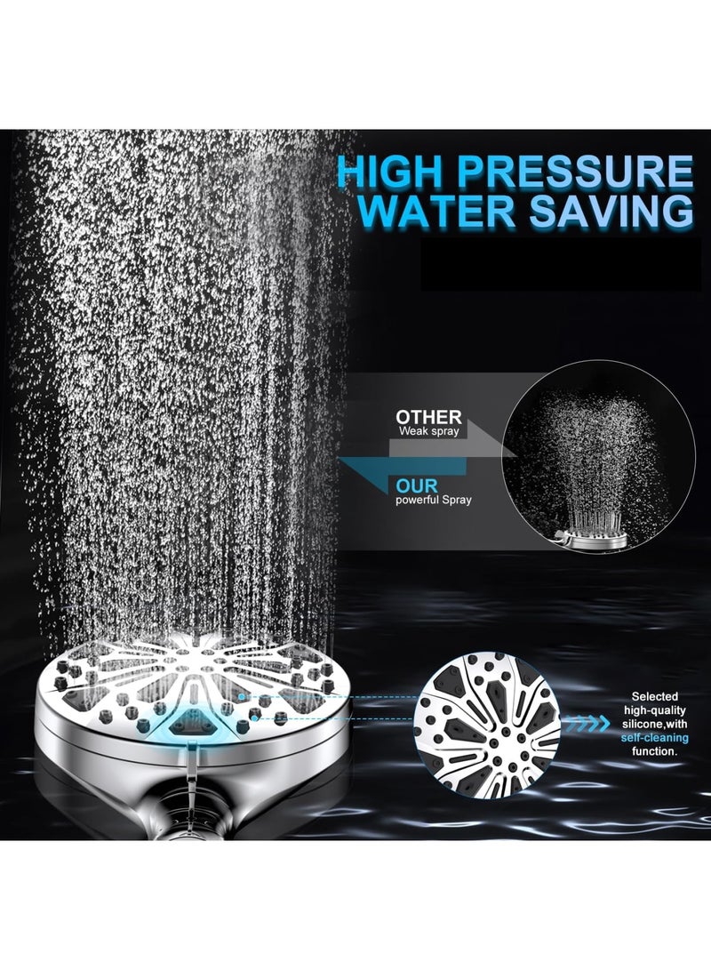 Cobest Shower Heads with Handheld Spray Combo, Powerful Shower Sprayer, 10 Spray Mode Shower Head Adjustable Bracket, for Tubs Tiles Walls Pets Cleaning - Image 4