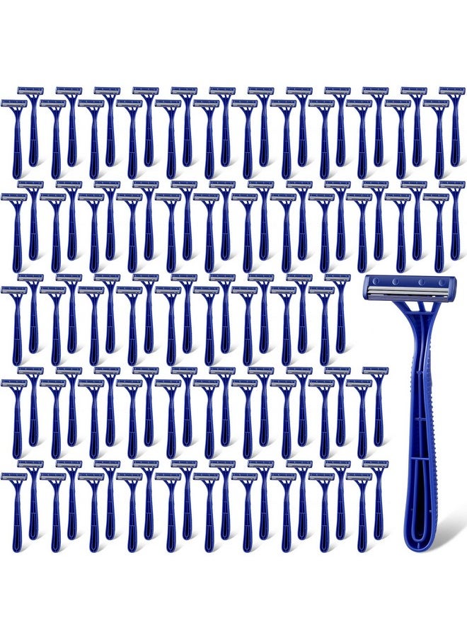 Chumia 200 Pieces Disposable Razor Bulk For Men Individually Wrapped Twin Blades Shaving Razor Mens Razors For Shaving Safety Hotel Guest House Travel Home Use Portable Blue  - Image 1