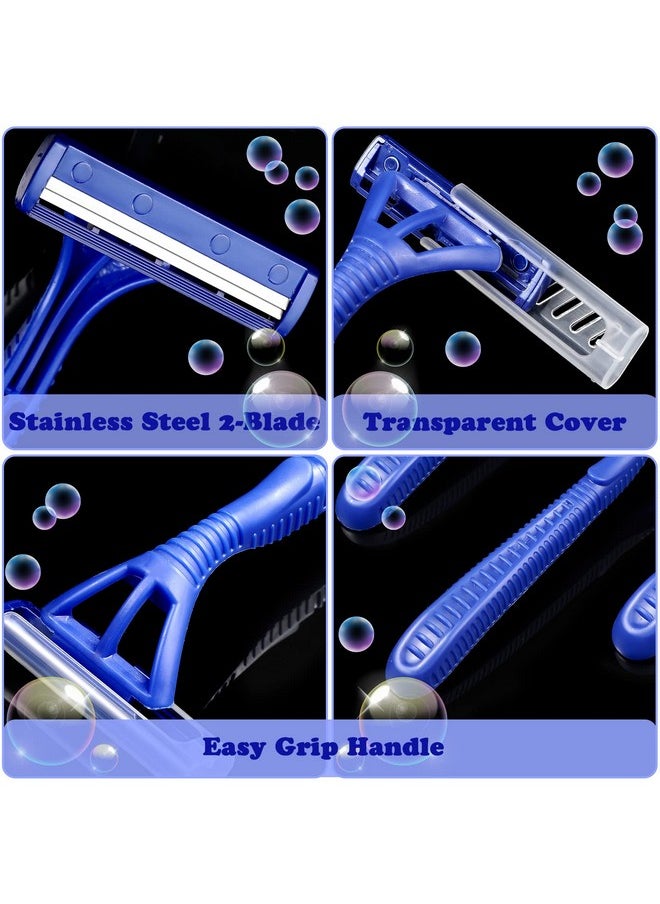 Chumia 200 Pieces Disposable Razor Bulk For Men Individually Wrapped Twin Blades Shaving Razor Mens Razors For Shaving Safety Hotel Guest House Travel Home Use Portable Blue  - Image 4