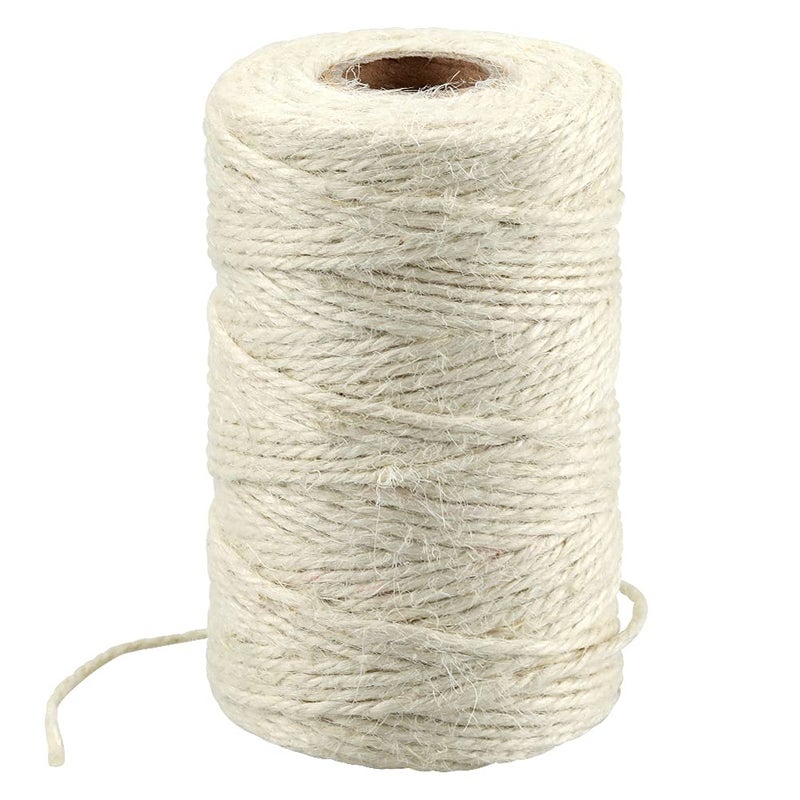 KINGLAKE KINGLAKE Natural Jute Twine  328 Feet Arts  Crafts Christmas Durable Packing String Beige