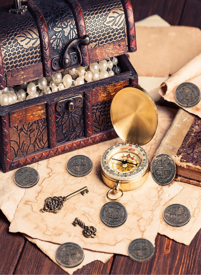 Dingion 100 Pcs Plastic Gold Coins Set Pirate Coins Fake Toy Tokens Treasure Coins Reward Gifts Replica Spanish Doubloons for Board Games Pirate Treasure Chest Party Favors (Bronze) - Image 4
