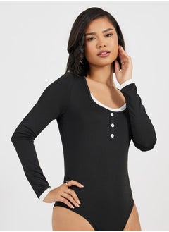 Styli Wide Scoop Neck Bodysuit  - Image 1