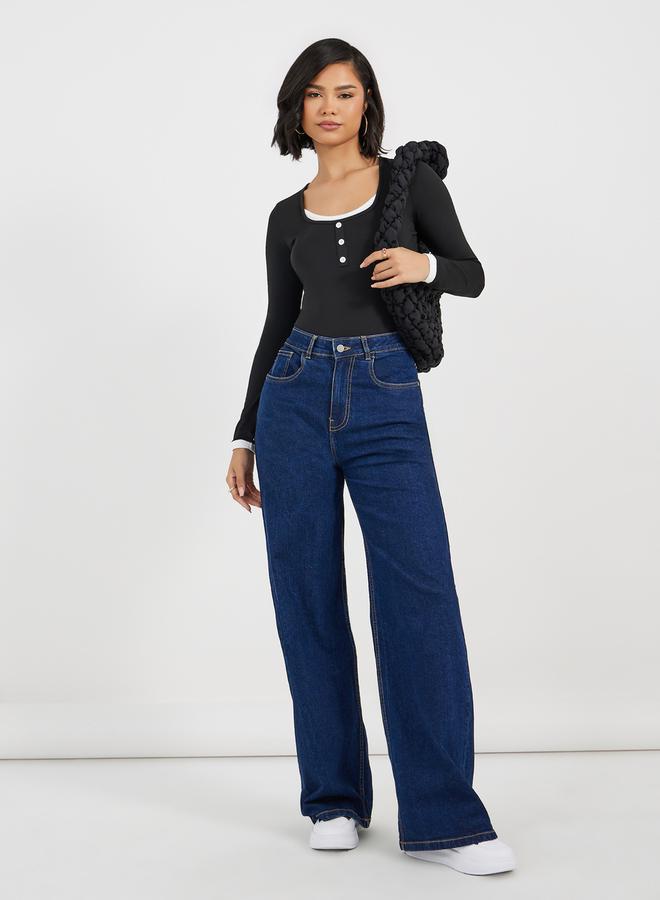 Styli Wide Scoop Neck Bodysuit  - Image 2