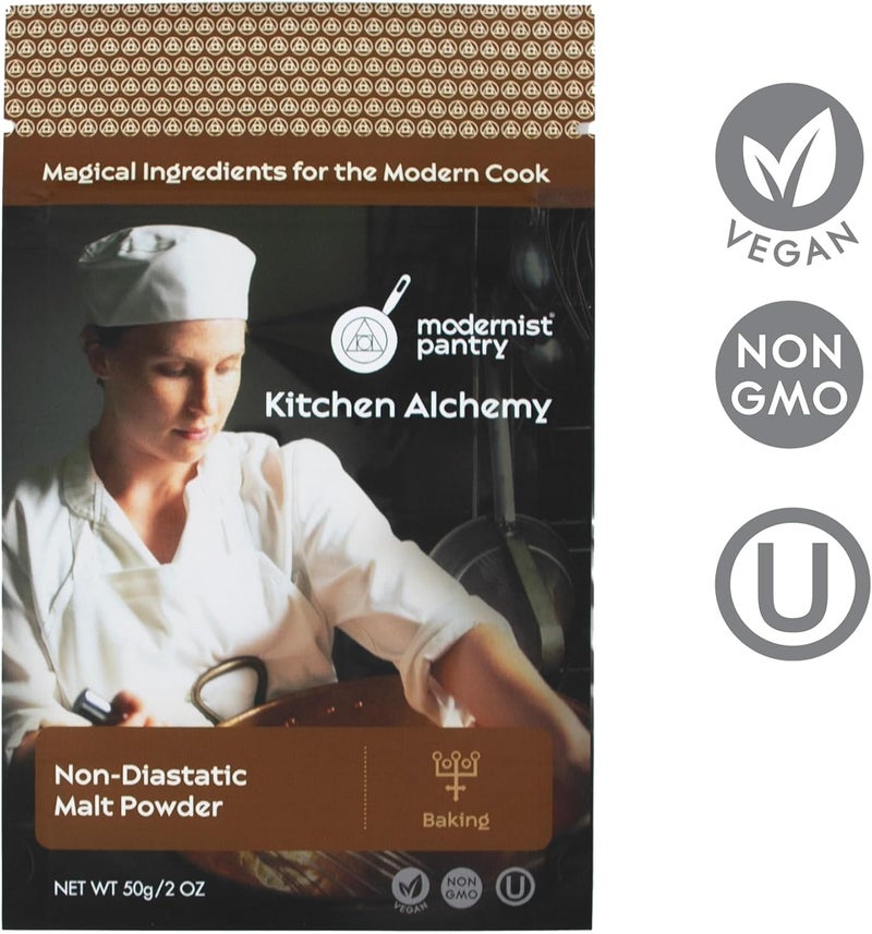 Modernist Pantry Non-Diastatic Barley Malt Powder - 50g/2oz, Non-GMO Vegan, OU Kosher Certified - Image 2