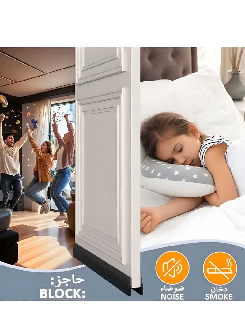 BIG MAX 2 Door Draft Stoppers, 200cm (100cm*2) Length Under Door Seal, Door Sweep for Exterior & Interior Doors, Door Bottom Draft Blocker Dust and Noise Insulation - Image 5