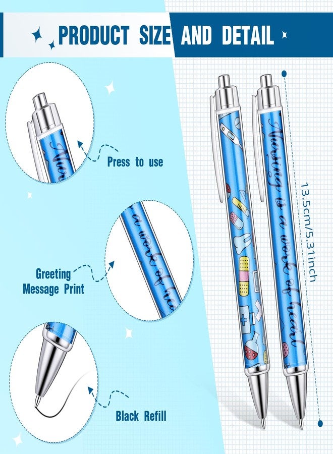Jetec 50 Pcs Nurse Week Pens Ballpoint Bulk CNA Gift Appreciation Ink Funny Pens Set Medical Greeting Message Best Nursing for Students Assistant Clinic Staff Coworker (Stylish Style) - Image 3