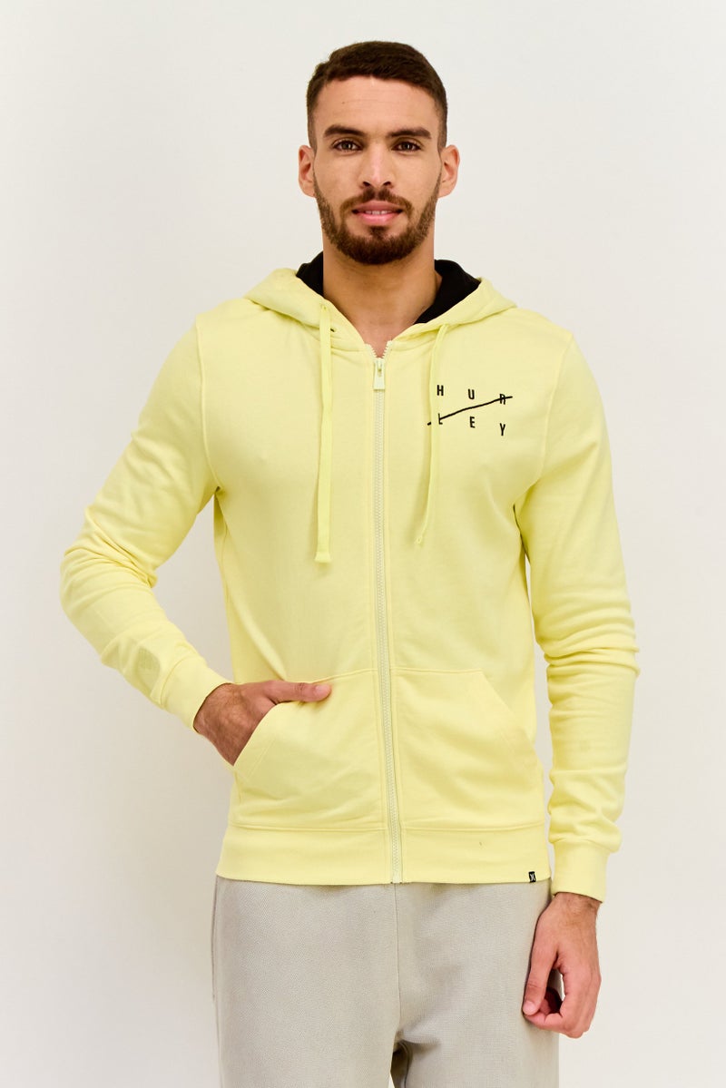 Hurley هودي رياضي للرجال مناسب في الهواء الطلق، أصفر - Image 1