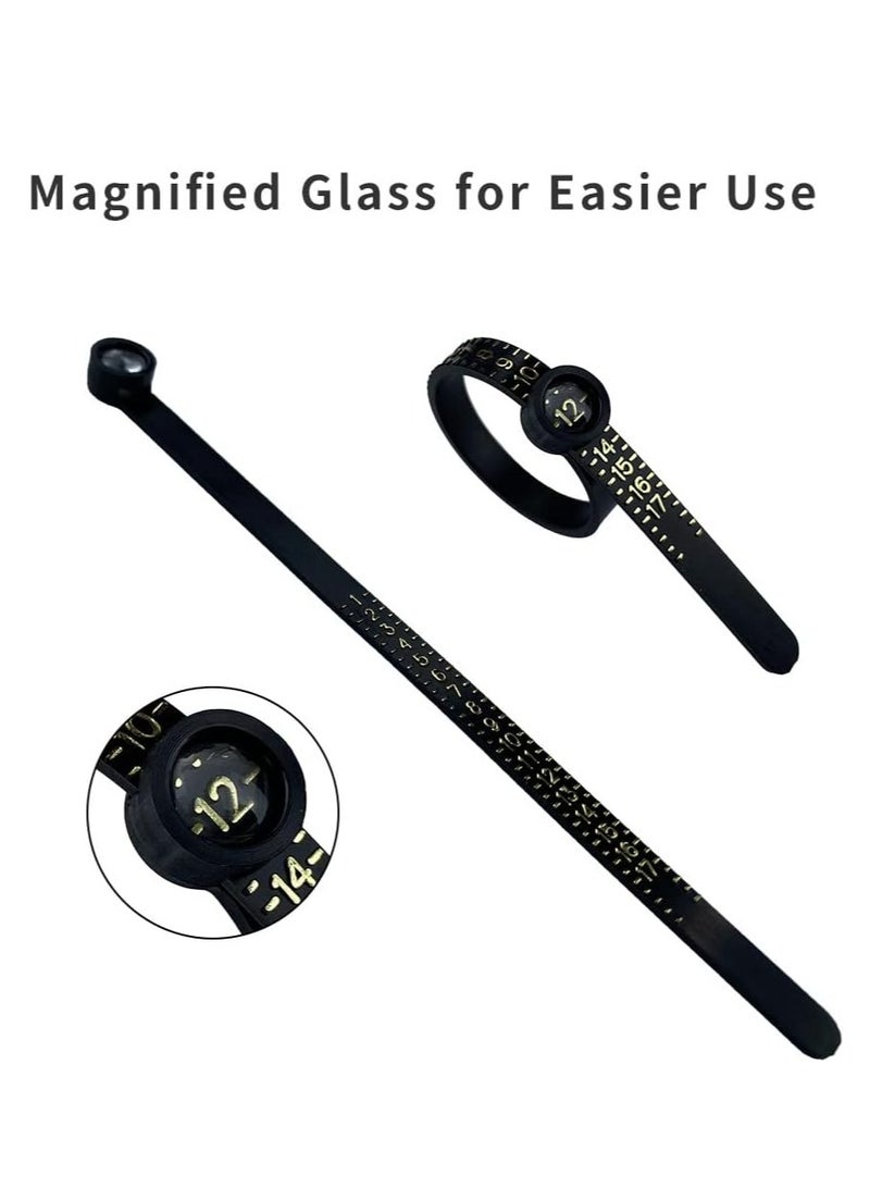Ring Sizer Measuring Tool Tape Reusable Finger Size Gauge Jewelry Sizing Tool 1-17 USA Rings Size 2Pcs - Image 4