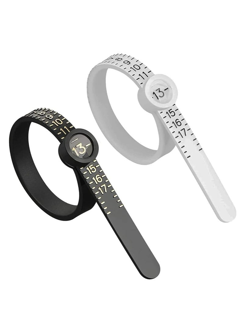 Ring Sizer Measuring Tool Tape Reusable Finger Size Gauge Jewelry Sizing Tool 1-17 USA Rings Size 2Pcs - Image 1