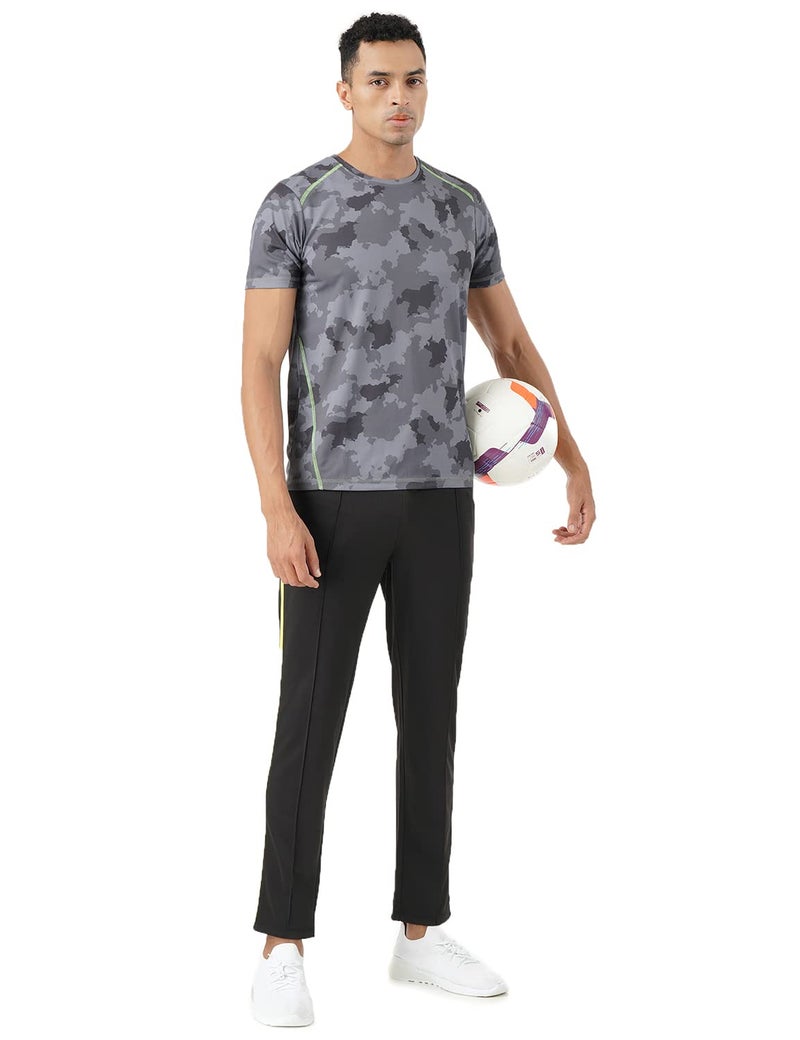 Pump'd Athleisure Men's Camouflage Print T-Shirt for Gym -DryTech, Anti-Odor, Lightweight, Soft Seams, UV Protect (Whacky Black, L) - Image 5